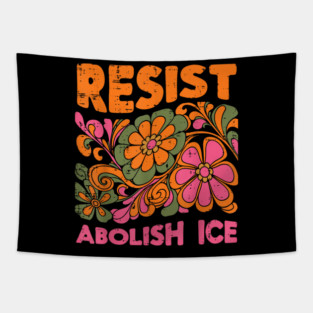 Resist-Abolish-Ice Tapestry