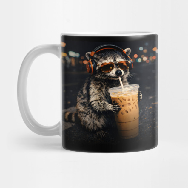 Raccoon-Drinking-Iced-Coffee by JessArty