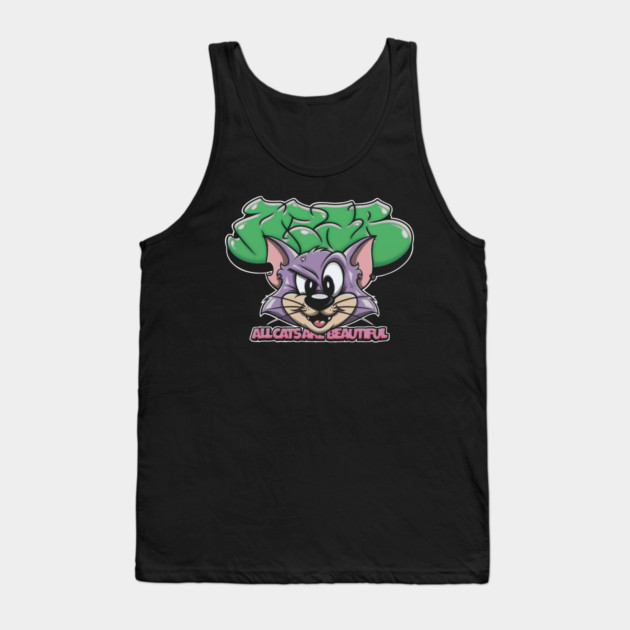 All Cats Are Beautiful - Graffiti Cat Street Art Tank Top by Wrong
