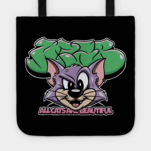 All Cats Are Beautiful - Graffiti Cat Street Art Tote by Wrong