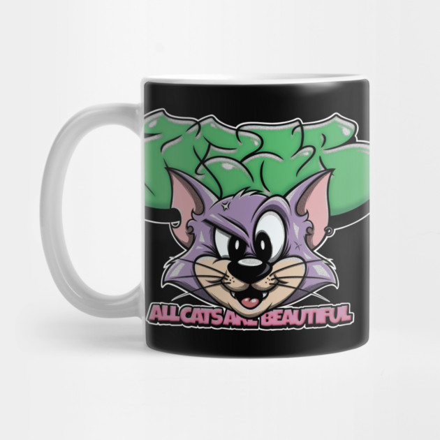 All Cats Are Beautiful - Graffiti Cat Street Art by Wrong