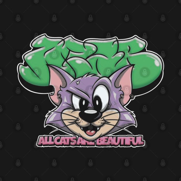 All Cats Are Beautiful - Graffiti Cat Street Art by Wrong