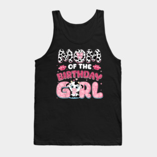 Mom Of The Birthday Girl Farm Cow Family Birthday Decoration Tank Top