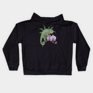 Panther Chameleon Tropical Reptile Design Kids Hoodie
