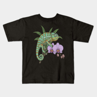 Panther Chameleon Tropical Reptile Design Kids T-Shirt