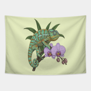 Panther Chameleon Tropical Reptile Design Tapestry