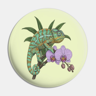 Panther Chameleon Tropical Reptile Design Pin