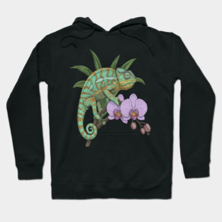 Panther Chameleon Tropical Reptile Design Hoodie