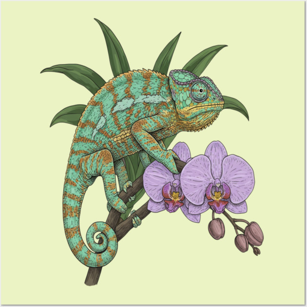 Panther Chameleon Tropical Reptile Design Wall Art by BirdsnStuff
