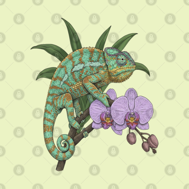 Panther Chameleon Tropical Reptile Design by BirdsnStuff