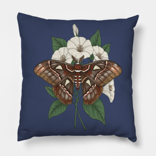 Cecropia Moth Nature Design Pillow by BirdsnStuff
