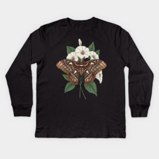Cecropia Moth Nature Design Kids Long Sleeve T-Shirt