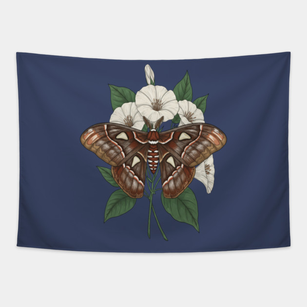 Cecropia Moth Nature Design Tapestry by BirdsnStuff