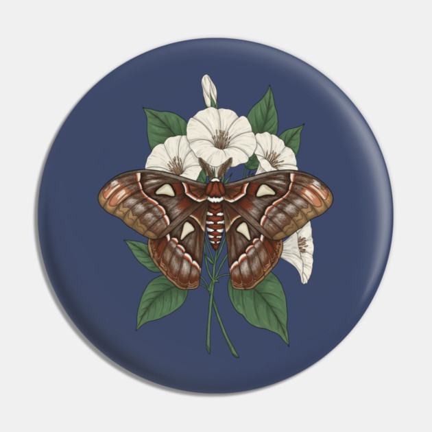 Cecropia Moth Nature Design Pin by BirdsnStuff