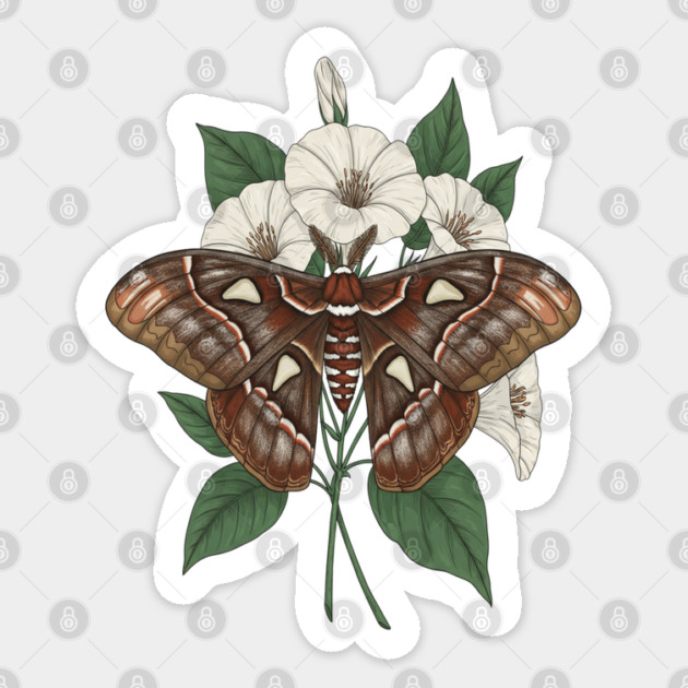 Cecropia Moth Nature Design Sticker by BirdsnStuff