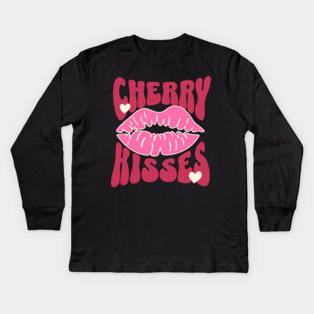Cherry Kisses Kids Long Sleeve T-Shirt by TurnEffect
