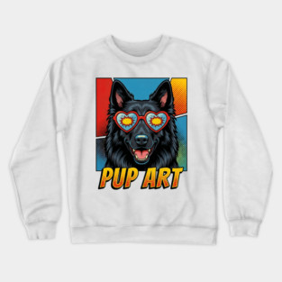 Belgian Sheepdog Pop Art Sunglasses Crewneck Sweatshirt