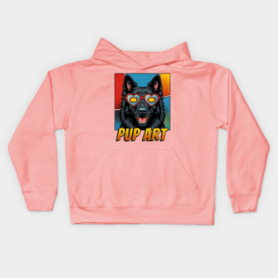Belgian Sheepdog Pop Art Sunglasses Kids Hoodie