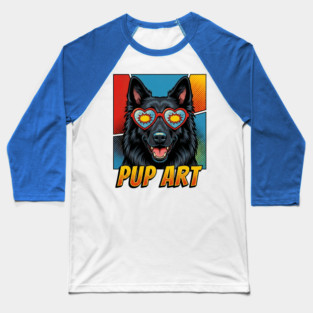 Belgian Sheepdog Pop Art Sunglasses Baseball T-Shirt