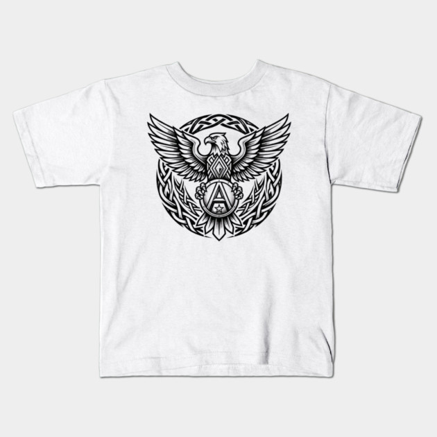 Majestic Eagle T-Shirt | Powerful Freedom Symbol Graphic Tee | Bold Streetwear Design Kids T-Shirt by Muhammad Naveed Khan