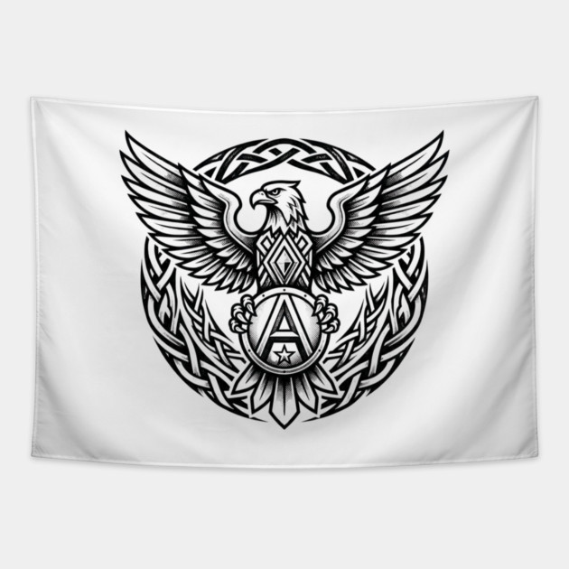 Majestic Eagle T-Shirt | Powerful Freedom Symbol Graphic Tee | Bold Streetwear Design Tapestry by Muhammad Naveed Khan