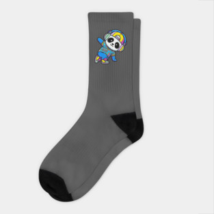 Cool Panda T-Shirt | Trendy Streetwear Animal Graphic Tee | Urban Mascot Design Socks