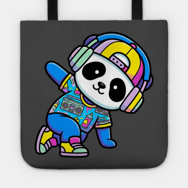 Cool Panda T-Shirt | Trendy Streetwear Animal Graphic Tee | Urban Mascot Design Tote by Muhammad Naveed Khan