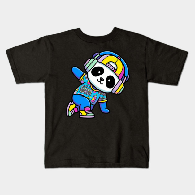 Cool Panda T-Shirt | Trendy Streetwear Animal Graphic Tee | Urban Mascot Design Kids T-Shirt by Muhammad Naveed Khan