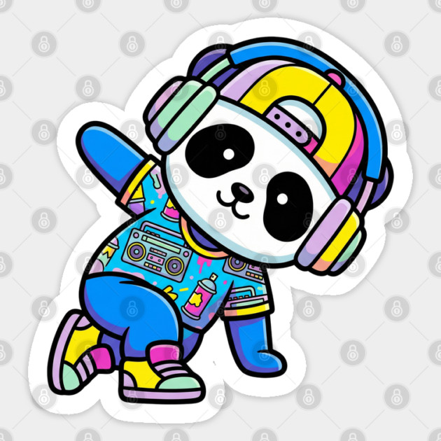 Cool Panda T-Shirt | Trendy Streetwear Animal Graphic Tee | Urban Mascot Design Sticker by Muhammad Naveed Khan