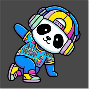 Cool Panda T-Shirt | Trendy Streetwear Animal Graphic Tee | Urban Mascot Design Posters and Art