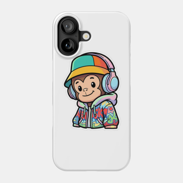 Cool Monkey T-Shirt | Urban Streetwear Animal Graphic Tee | Playful Mascot Design Phone Case by Muhammad Naveed Khan