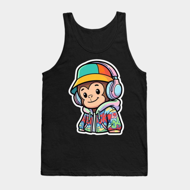 Cool Monkey T-Shirt | Urban Streetwear Animal Graphic Tee | Playful Mascot Design Tank Top by Muhammad Naveed Khan