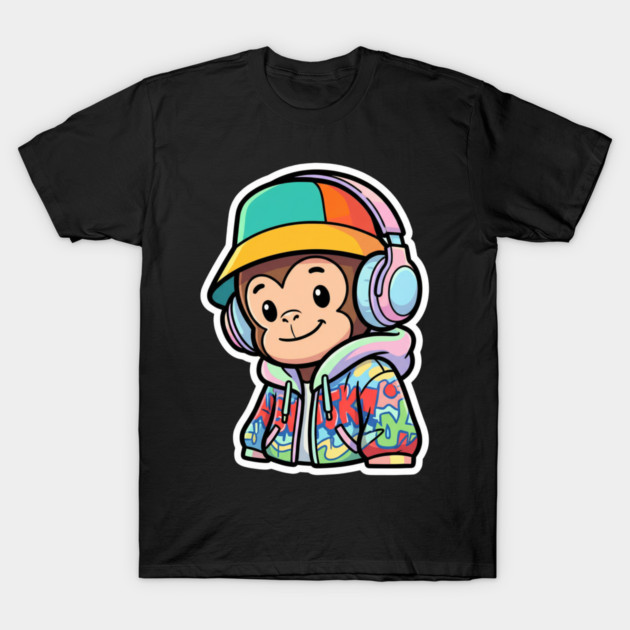 Cool Monkey T-Shirt | Urban Streetwear Animal Graphic Tee | Playful Mascot Design T-Shirt by Muhammad Naveed Khan