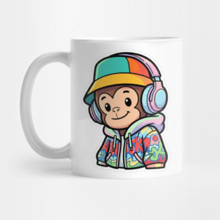 Cool Monkey T-Shirt | Urban Streetwear Animal Graphic Tee | Playful Mascot Design Mug
