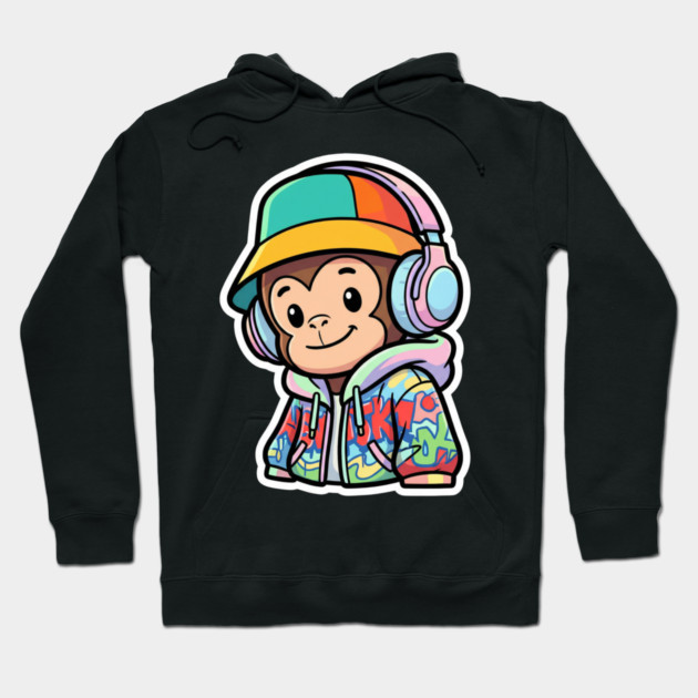 Cool Monkey T-Shirt | Urban Streetwear Animal Graphic Tee | Playful Mascot Design Hoodie by Muhammad Naveed Khan