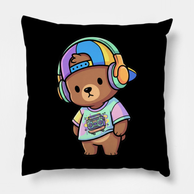 Cool Panda T-Shirt | Urban Streetwear Mascot Graphic Tee | Modern Hip-Hop Style Pillow by Muhammad Naveed Khan