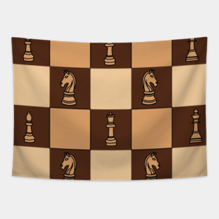 Chessboard Chess Pieces Tapestry