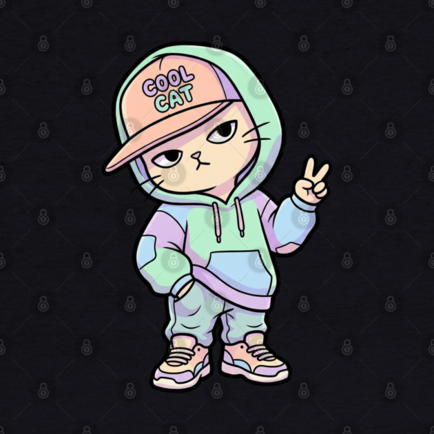 Cool Cat T-Shirt | Urban Streetwear Animal Graphic Tee | Smooth Mascot Design by Muhammad Naveed Khan