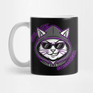 Cool Cat Streetwear T-Shirt | Urban Fashion Animal Graphic Tee | Modern Street Style Mug