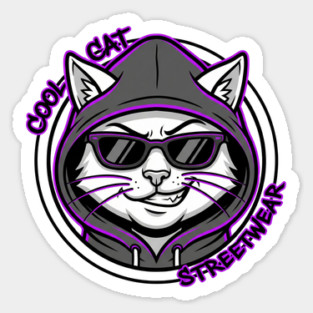 Cool Cat Streetwear T-Shirt | Urban Fashion Animal Graphic Tee | Modern Street Style Magnet