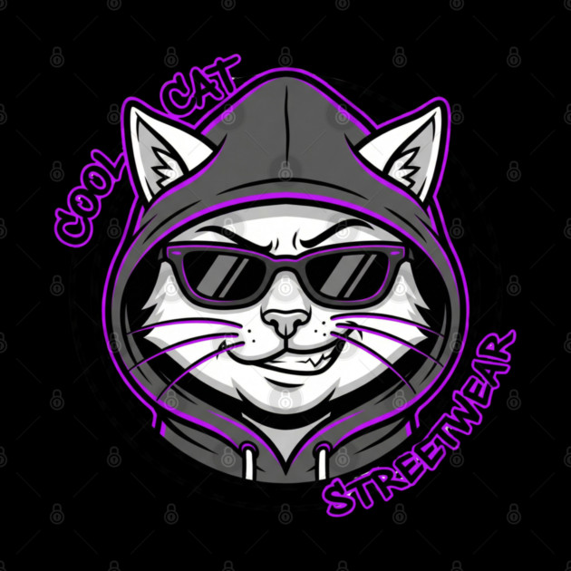 Cool Cat Streetwear T-Shirt | Urban Fashion Animal Graphic Tee | Modern Street Style by Muhammad Naveed Khan