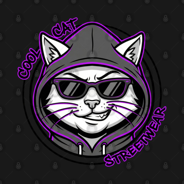 Cool Cat Streetwear T-Shirt | Urban Fashion Animal Graphic Tee | Modern Street Style by Muhammad Naveed Khan