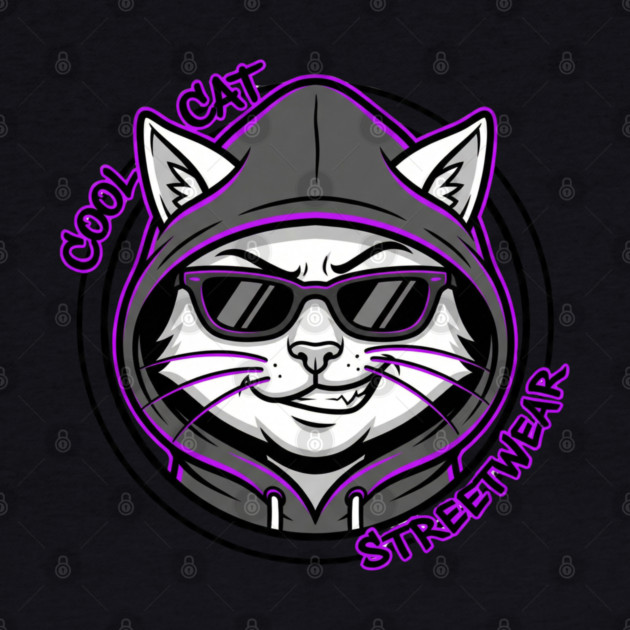 Cool Cat Streetwear T-Shirt | Urban Fashion Animal Graphic Tee | Modern Street Style by Muhammad Naveed Khan