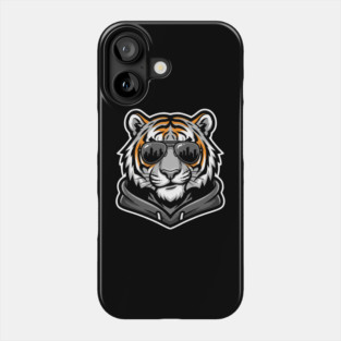 Cool Tiger T-Shirt | Urban Streetwear Animal Graphic Tee | Bold Mascot Design Phone Case