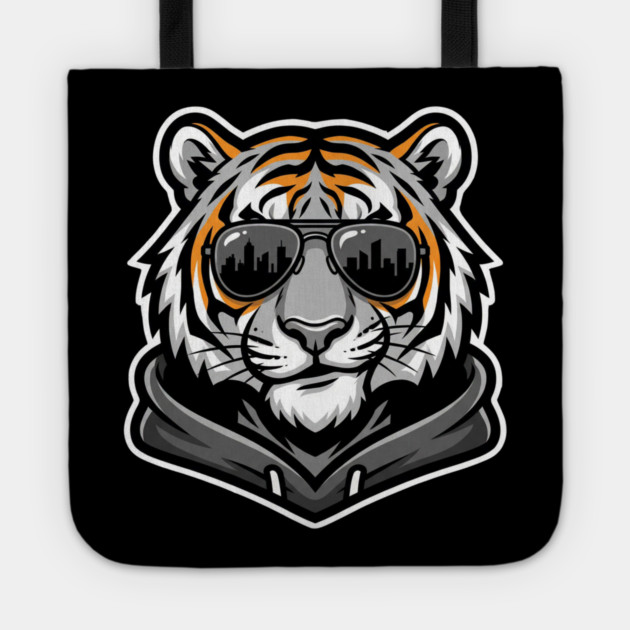 Cool Tiger T-Shirt | Urban Streetwear Animal Graphic Tee | Bold Mascot Design Tote by Muhammad Naveed Khan