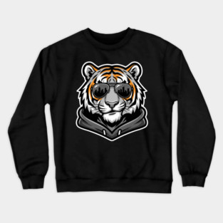 Cool Tiger T-Shirt | Urban Streetwear Animal Graphic Tee | Bold Mascot Design Crewneck Sweatshirt