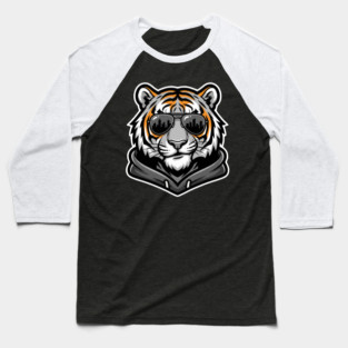 Cool Tiger T-Shirt | Urban Streetwear Animal Graphic Tee | Bold Mascot Design Baseball T-Shirt