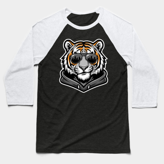 Cool Tiger T-Shirt | Urban Streetwear Animal Graphic Tee | Bold Mascot Design Baseball T-Shirt by Muhammad Naveed Khan