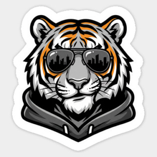 Cool Tiger T-Shirt | Urban Streetwear Animal Graphic Tee | Bold Mascot Design Magnet
