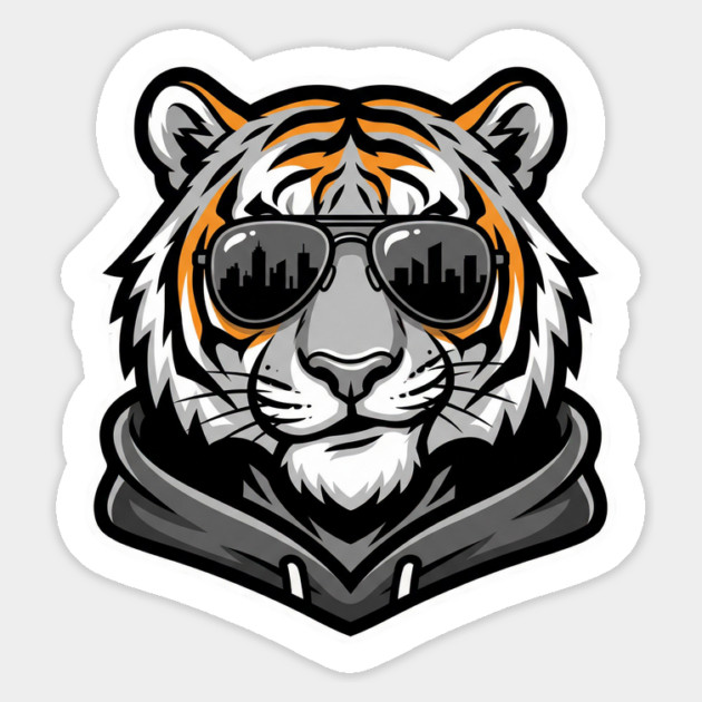 Cool Tiger T-Shirt | Urban Streetwear Animal Graphic Tee | Bold Mascot Design Magnet by Muhammad Naveed Khan